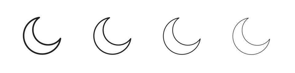 Moon icon, thin line symbols. eps 10 vector © Hestia
