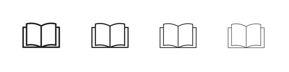 open book icon, thin line symbols. eps 10 vector