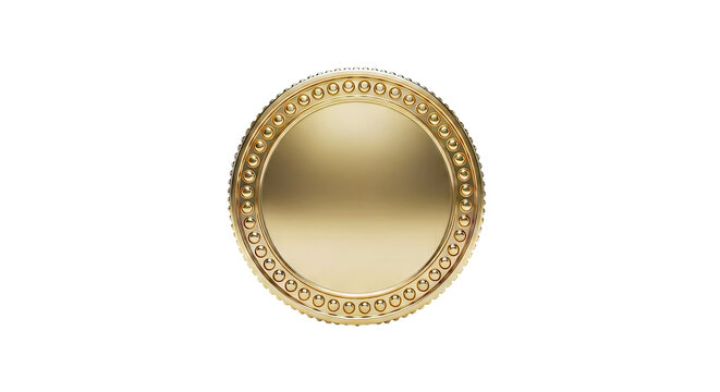 Blank Golden Coin with Raised Beading