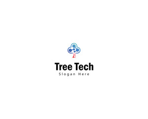 Tech tree logo design concept.eco technology icon design idea