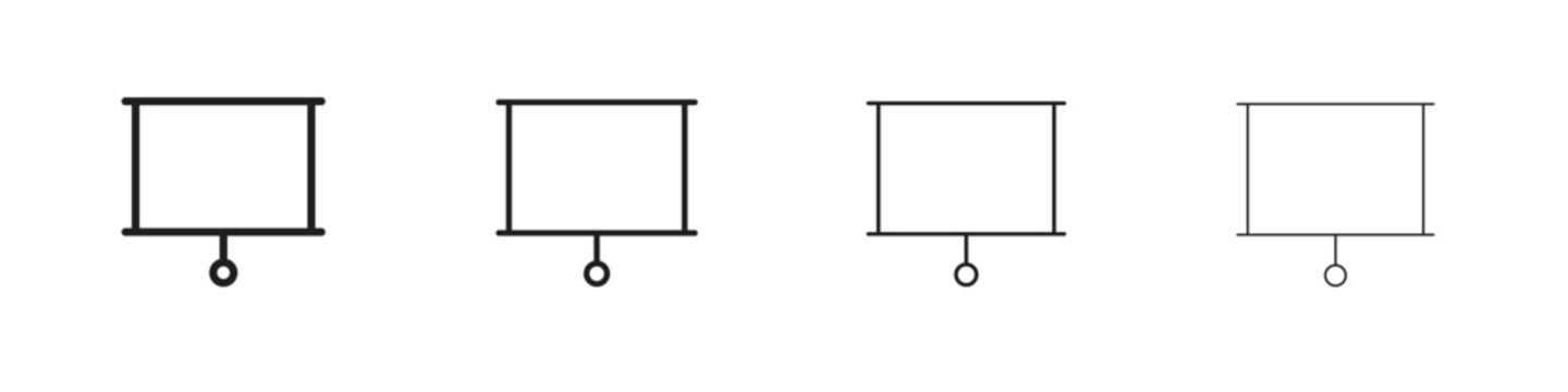 Presentation screen icon, thin line symbols. eps 10 vector