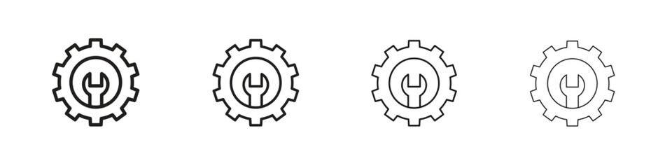 Project Development icon, thin line symbols. eps 10 vector