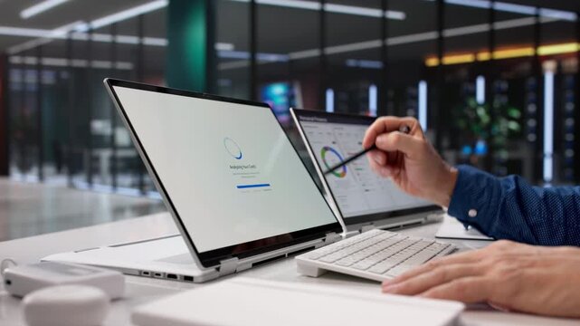Man Checking Credit Score Report