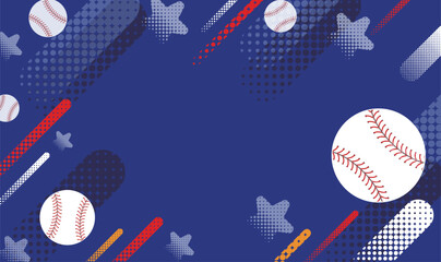 紺色の野球背景イラスト