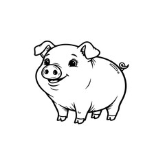 Obraz premium Cute pig illustration