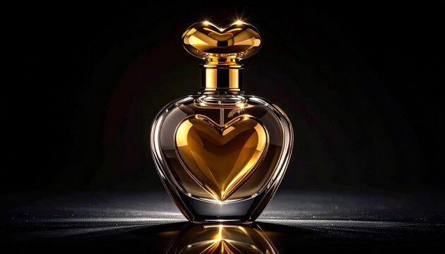 Parfumflakon mit goldenem Herzverschluss