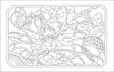 Obraz premium Vector sketch illustration silhouette design decoration painting carving ethnic traditional modern abstract for interior accessories