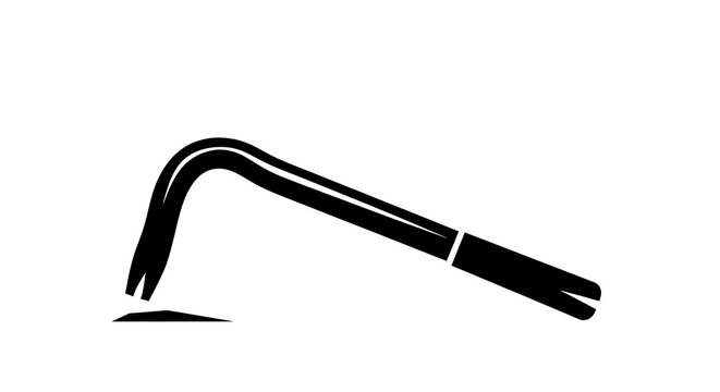 Black silhouette of a crowbar tool.