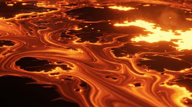 Molten Lava Flowing Surface Abstract Texture.