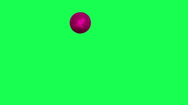 Cricket Ball Animation in Pink Leather Design for Sports Advertising and Digital Media