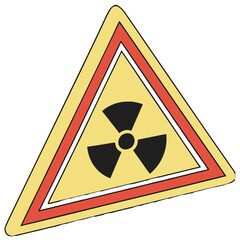Fototapeta premium Radiation Warning Triangle Color Vector