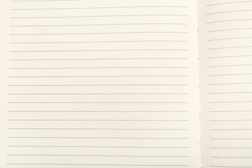 Naklejka premium Blank lined notebook page as background, top view