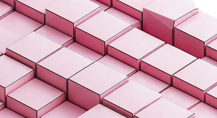 Pink Cubes with Black Edges