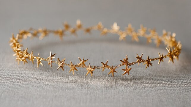 Delicate gold chain with repeating star pattern