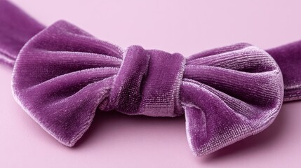 Elegant purple velvet ribbon tied in a bow
