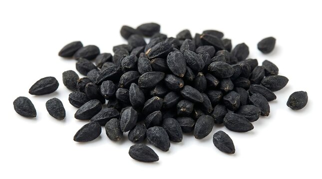 Dried nigella seed cluster isolated on a white background