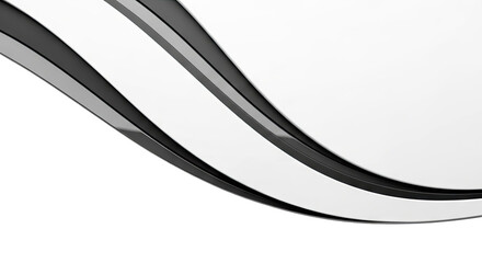 Abstract Curved Black and White Ribbons