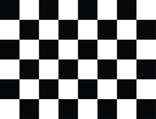 Classic Black and White Checkerboard Seamless Pattern - Racing Flag and Chess Board Abstract Background