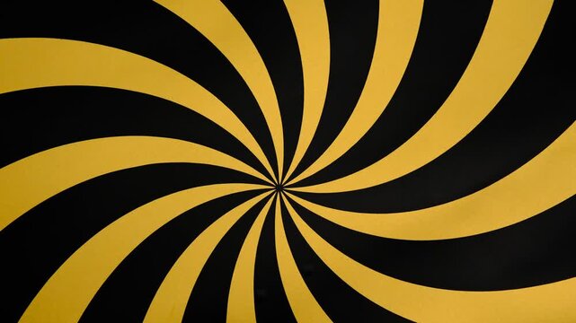 endless hypnotic golden spiral on black background