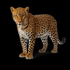 Fototapeta premium leopard in front of white