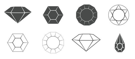 set of icons on a theme gems