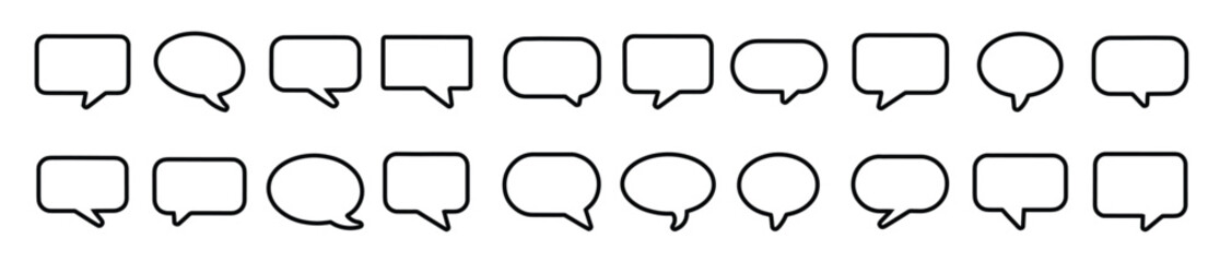 Fototapeta premium speech bubble speech balloon chat bubble line art icon 