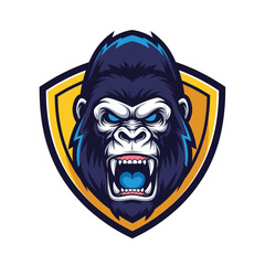 Gorilla Various Poses Illustration Set.