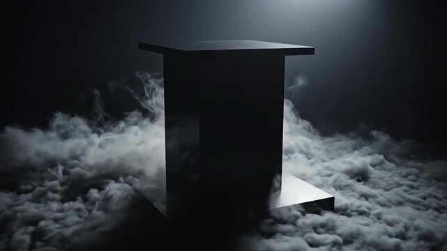 Dark box on cloudscape
