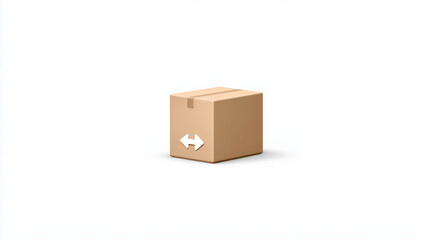 Obraz premium Cardboard box representing moving, packing, and storage for relocation to a new home.