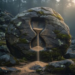 Rock Hourglass An hourglass carved into a massive boulder with m