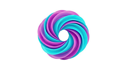 Abstract Swirling Torus with Purple and Cyan Strands
