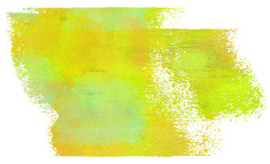 手描きの重ね塗りペイント、菜の花色の背景アート