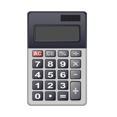 Dark Gray Calculator Cartoon Vector Illustration