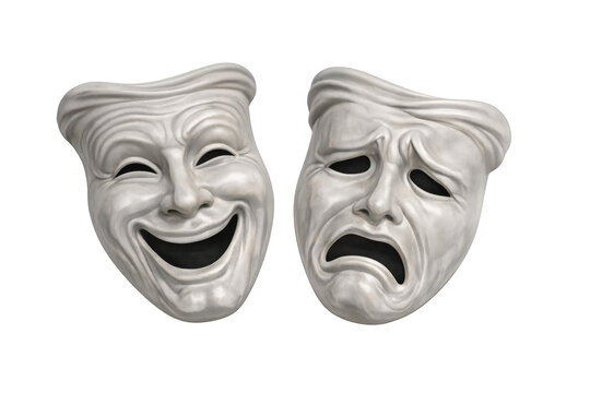 Comedy and tragedy theater masks representing drama