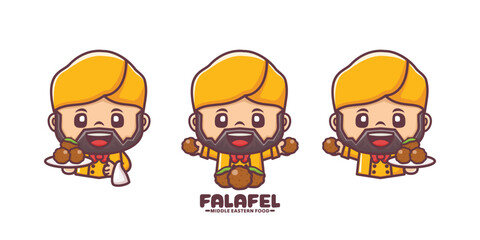 Fototapeta premium bearded male chef with falafel