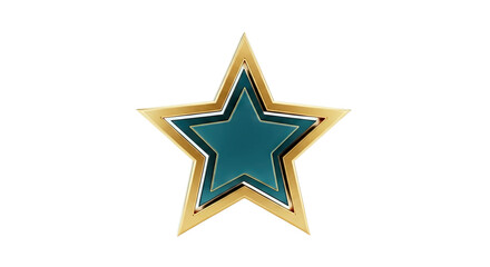 Obraz premium Golden and Teal Star with Layers
