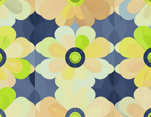 くすみパステルの花柄パターン1