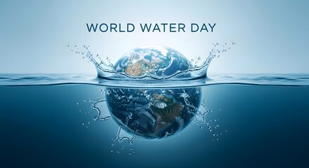 World water day earth diving into ocean