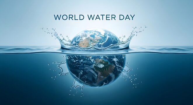 World water day earth diving into ocean
