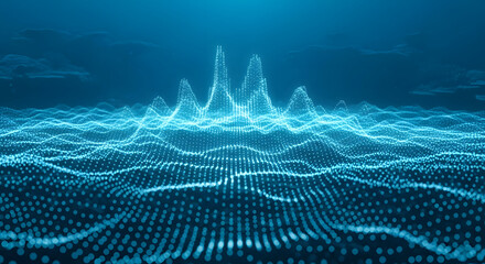 Abstract Blue Data Waves