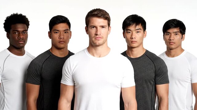 Diverse men group portrait.