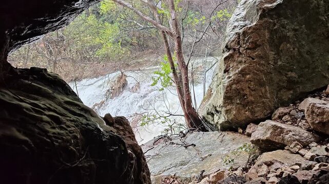 Rainy Mountain Stream from Cave Entrance
