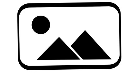 landscape icon, mountain sun, nature symbol, travel concept, outdoor illustration