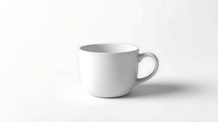Obraz premium Simple white ceramic mug isolated on a clean white background