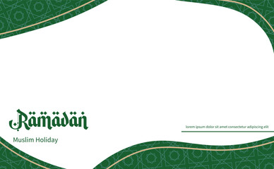 Islamic Geometric Ramadan Background Green White Vector