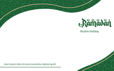 Ramadan Kareem Green Pattern Banner Template Vector