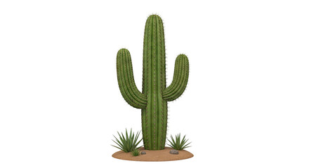 Saguaro Cactus in Desert Landscape