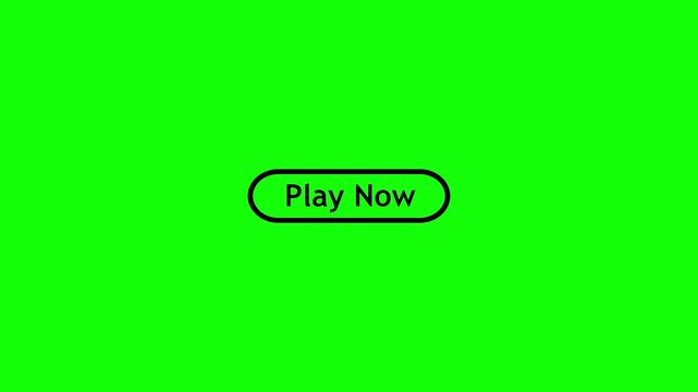 Green background with centered rounded 'play now' button and a hand cursor clicking it