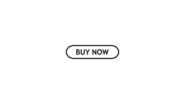 Minimal black outlined oval 'buy now' button centered on white background, simple ecommerce call-to-action