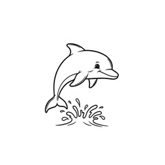 Obraz premium Playful Dolphin Outline